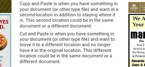 Write the difference between "cut ana paste" and "copy and paste ...
