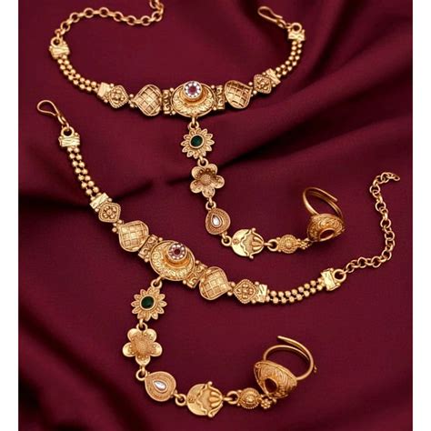 Akruti Collection Royal Pota Stone Designer Hand Harness – JewelEMarket