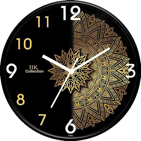 Buy IIK COLLECTION Analogue Round Abstract Theme Plastic Wall Clock for ...