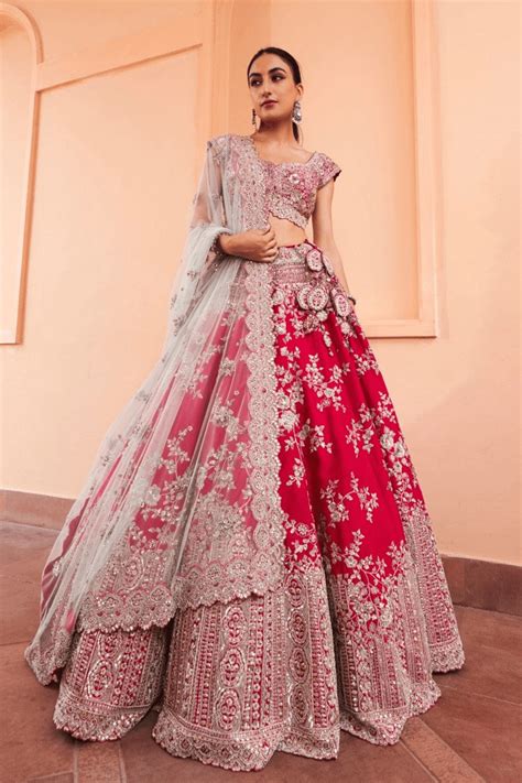 Cut Ruby Embroidered Lehenga Set