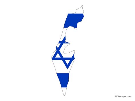 Flag Map of Israel | Free Vector Maps