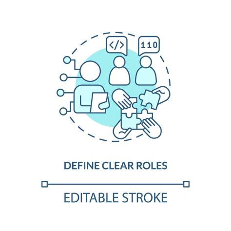 Define clear roles turquoise concept icon. Job description. IT staffing ...