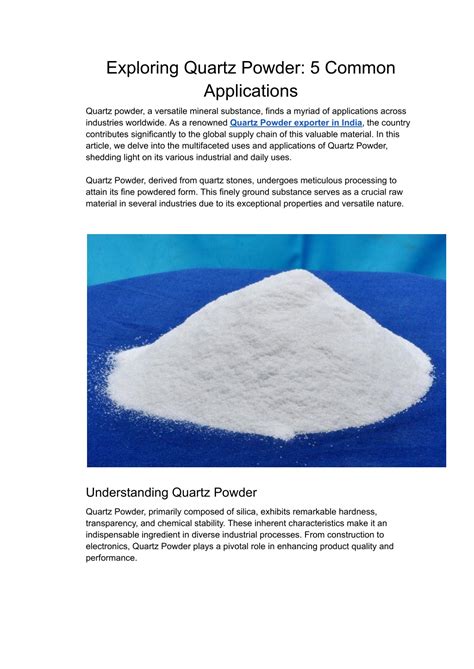 PPT - Exploring Quartz Powder_ 5 Common Applications PowerPoint ...