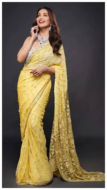 Madhuri Dixit's Best Saree Looks - Black Beauty, Sunshine Girl | Picpile.in