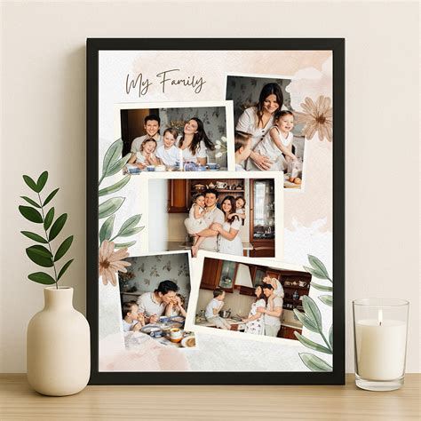 My Family 2023 Photo Collage Frame – Custom Wall Art with 4 Pictures ...
