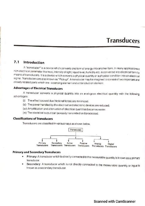 Notes UNIT 2 - PRATICE QUESTION - Transducers 7 Introduction A is a ...