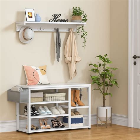 Amazon.com: HOOBRO Coat Rack Shoe Bench Set, Hall Tree Coat Rack with ...