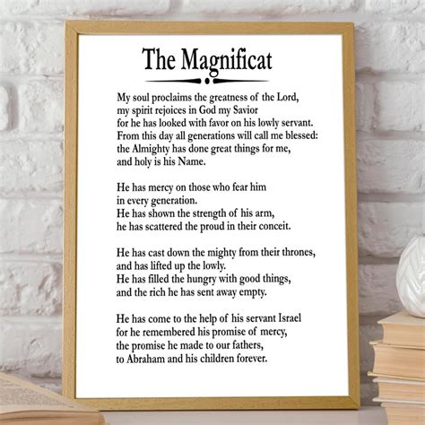 The Magnificat Prayer Canticle Of Mary Prayer Prayer Gift Song Of Mary ...