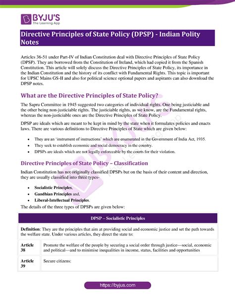 Directive Principles of State Policy DPSP UPSC Notes - Directive ...