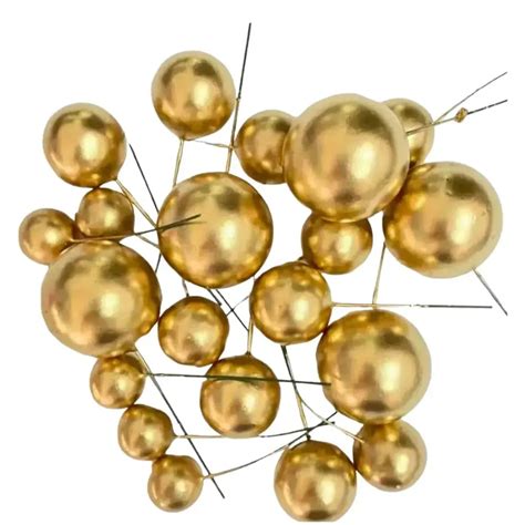 Golden Faux Ball Cake Topper for Elegant Cake Decoration