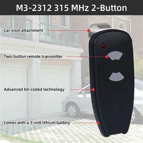 Upgraded M3-2312 Marantec Garage Door Remote 315MHz – 2-Button Digital ...