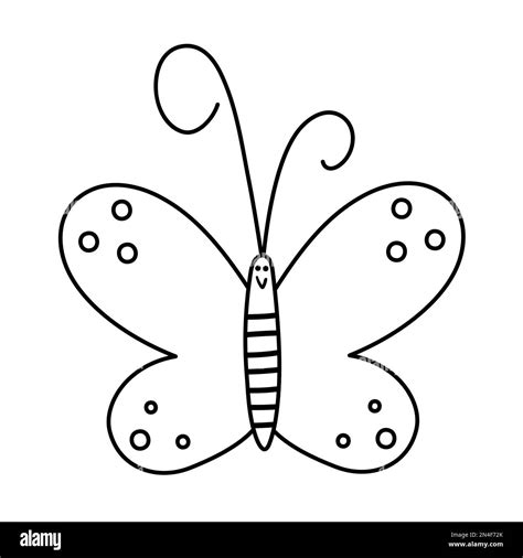 Cute Butterfly Outline Clip Art