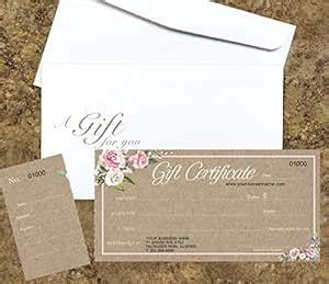 Gift Certificates for Business with Your Store Name and Address, Comes ...