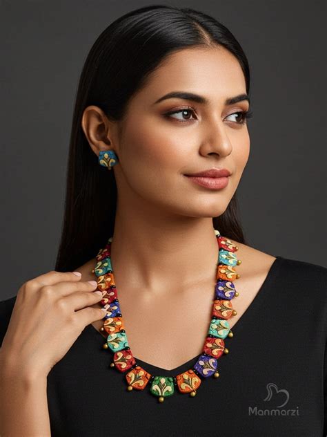 Satrangi- Multicolour Terracotta Jewellery Set | Manmarzi