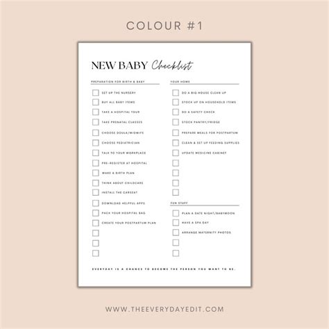 Buy New Baby Checklist Printable Baby Planner Printable Newborn Online ...