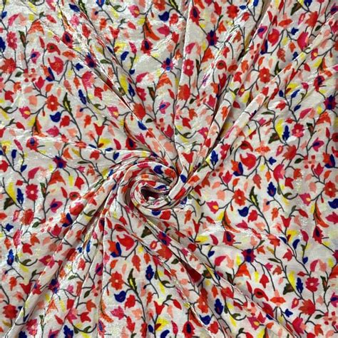 Multi Colour Pure Velvet Printed Fabric - Luxurious Printed Velvet ...