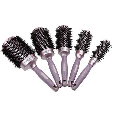 5 Different Sizes Round Thermal Brush Set, Professional Nano Ceramic ...
