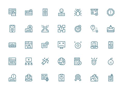 35 Error Icons in Regular Clean Line Aesthetic Simple Icon Pack ...