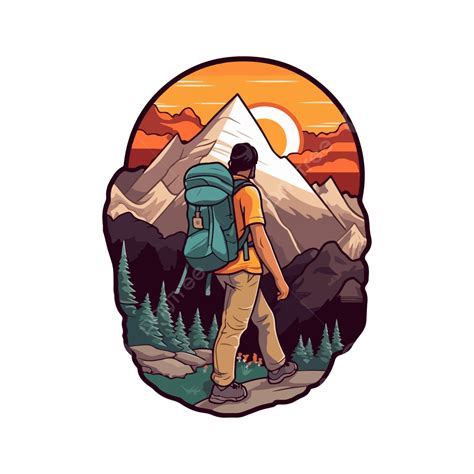 Adventure Men Hiking Vector, Adventure Logo, Hiking Logos, Hiking PNG and Vector with ...