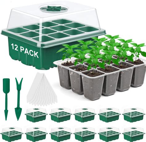 Amazon.com : ZHOLAH Seed Starter Trays Self-Watering - Kit with ...
