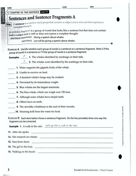 Mastering Sentence Fragment Identification: Unlock the Answer Key