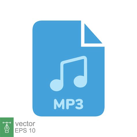 icono de archivo mp3. estilo plano sencillo. formato de música ...