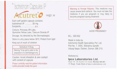 Acutret 30 MG Capsule (10): Uses, Side Effects, Price & Dosage | PharmEasy