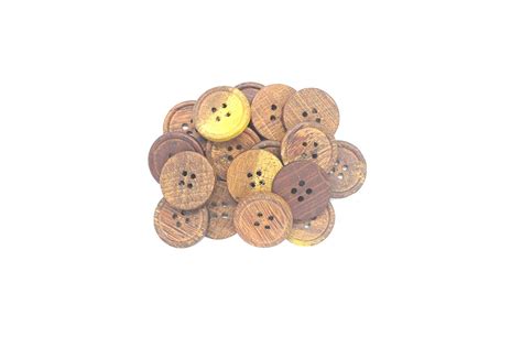 Nimida Wooden Button Coffee Brown Colour Dia 25 mm, 4 Holed for Sewing ...