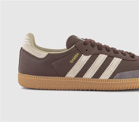 adidas Samba OG Trainers Brown Putty Grey Gold Metalic - Women's Trainers