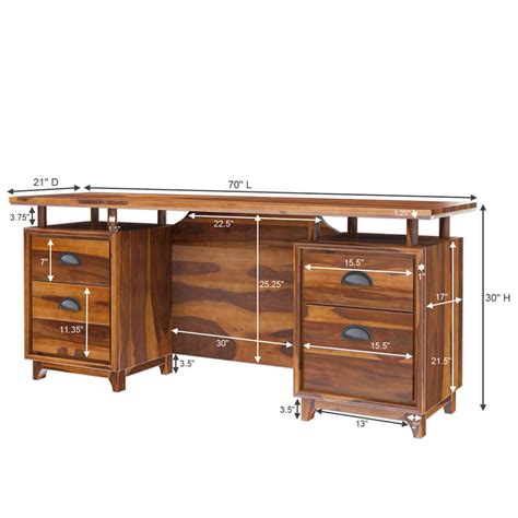 Nismaaya Acco Solid Wood Large Home Office Modern Executive Desk ...