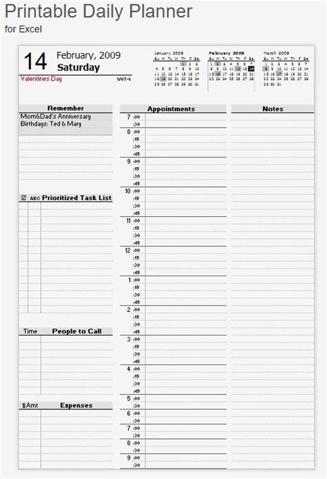 Customize your planner with this Free Printable for Excel | Daily ...