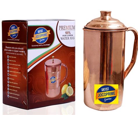 Buy JOCOPRIME Copper Plain JUG Handmade Pure Copper Water jug |1800 ml ...