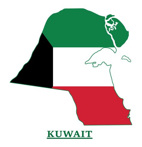 Kuwait National Flag Map Design, Illustration Of Kuwait Country Flag Inside The Map 13443237 ...
