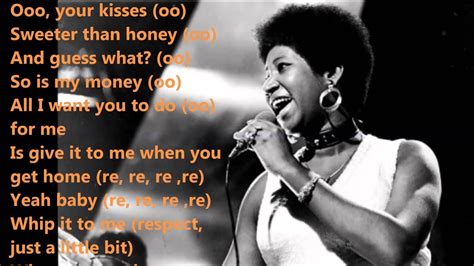 R-E-S-P-E-C-T ~Aretha Franklin~with Lyrics Chords - Chordify