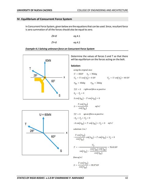 SOLUTION: Equilibrium of force systems statics of rigid and bodies ...