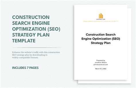 Construction Search Engine Optimization (SEO) Strategy Plan Template in ...