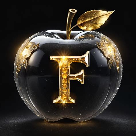 Gold Metal Letter F with Crown