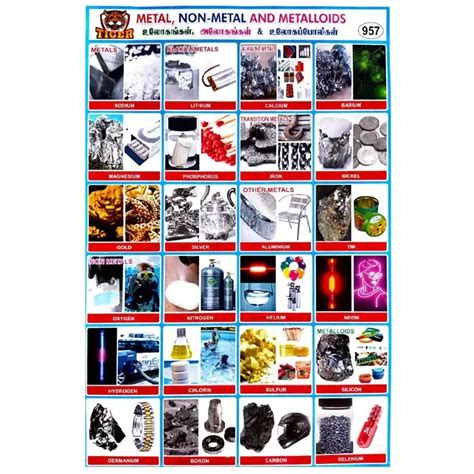 Metal, Non Metal & Metalloids School Project Chart Stickers