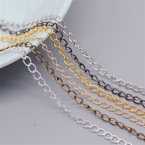 纯银s925项链O型链镀白金延长尾链可调节水波纹链百搭配链玫瑰金-阿里巴巴