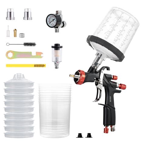 AEROPRO Tools R500 LVLP Air Spray Gun with 22 Ounce Disposable Paint Cups, A610 Paint Guns ...