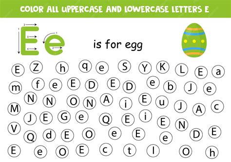 Premium Vector | Find and color all letters e educational worksheet for ...