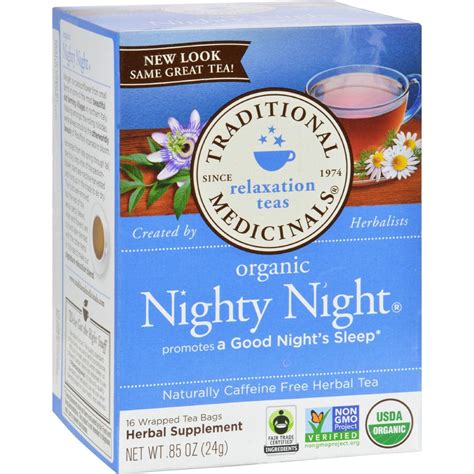 Traditional Medicinals Organic Nighty Night Herbal Tea - 16 Tea Bags ...