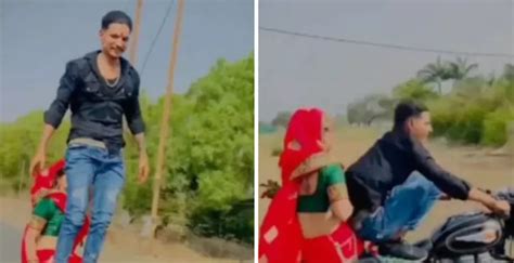 Bullet Rider Performs Stunts While Wife Rides Pillion