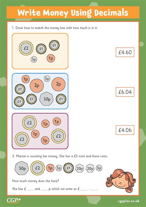 Writing Money Using Decimals (Year 4) | CGP Plus - Worksheets Library