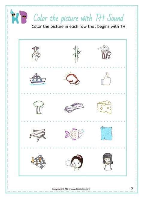 Exploring the 'TH' Sound: Color-the-Sound Worksheets