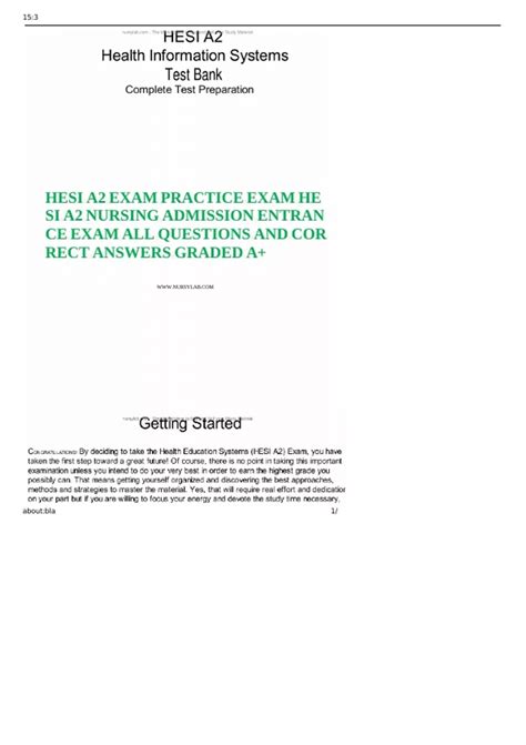 HESI A2 EXAM TEST BANK NURSING ADMISSION ENTRANCE EXAM| Hesi Exam 3rd ...