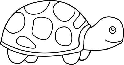 Cute Turtle Coloring Page - Free Clip Art