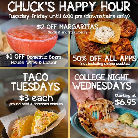 Chuck's Margarita Grill Storrs | New deals at Chuck’s in Storrs! Happy ...
