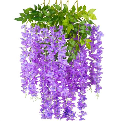 Buy Myselfly 6 Pieces Artificial Silk Wisteria Flower Hanging Silk Vine ...