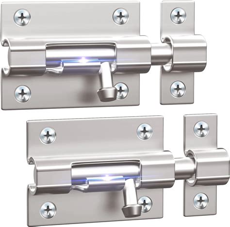 Door Bolts, 2 Pieces Stainless Steel Latch Sliding Door Lock, Surface ...